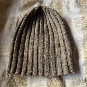 VKNAGRANI Cashmere blend beanie hat Unisex taupe made in Italy